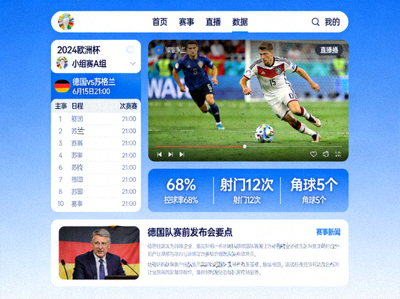 足球欧洲杯电脑端客户端界面展示图